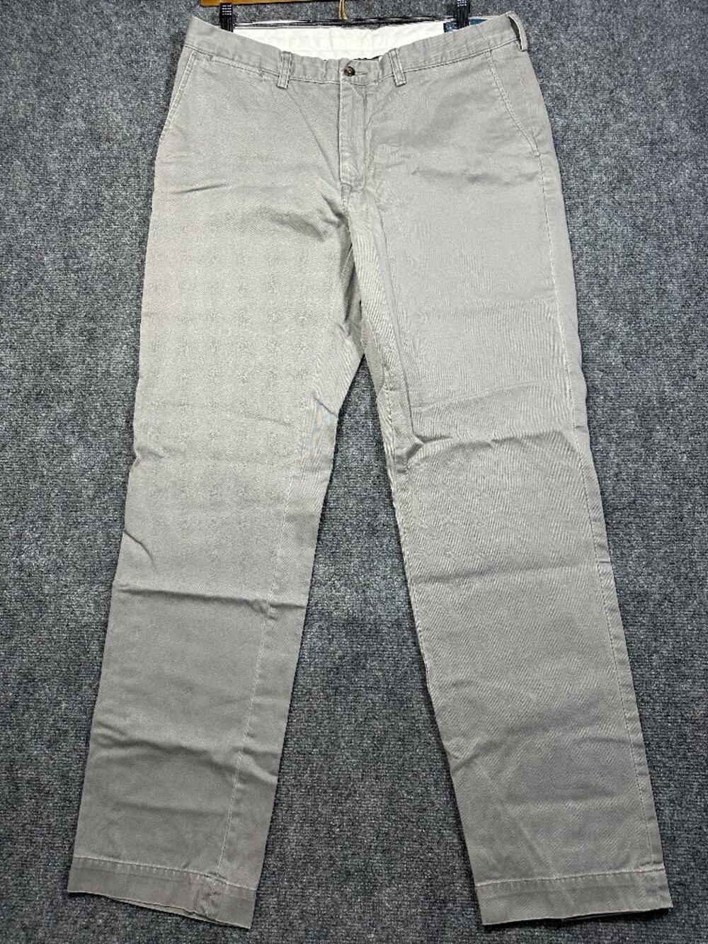 Polo Ralph Lauren Pants Mens 36 X 33 Classic Fit Chino Gray Cotton Pockets Logo